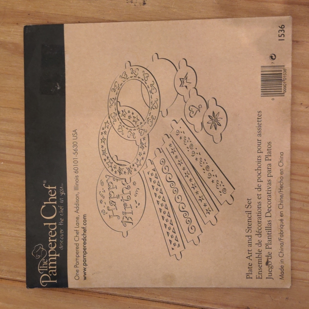 Pampered Chef Plate Art And Stencil Set